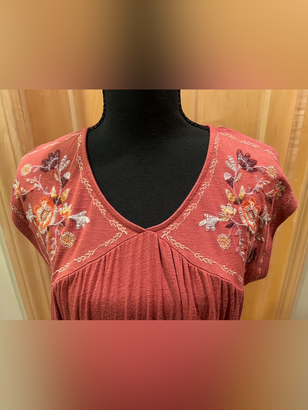 Knox Rose Sleeveless Boho Floral Embroidered Tunic Peasant Top Blouse Festival M - Picture 3 of 15